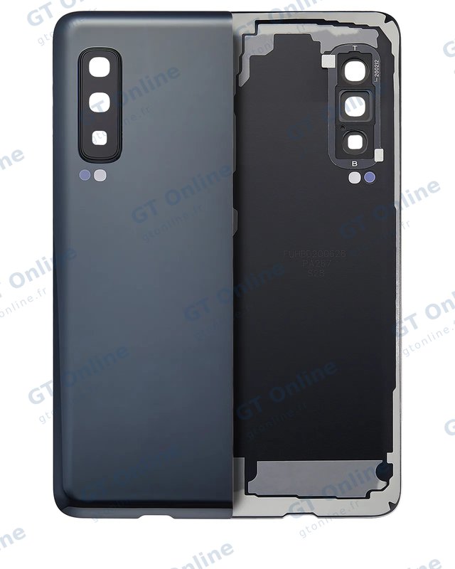 Vitre arrière avec protection des objectifs pour Samsung Galaxy Fold 4G F900 (compatible, Cosmos Black)