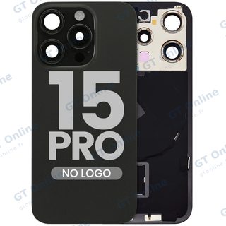 Vitre arrière pour Apple iPhone 15 Pro (sans logo, compatible, titane noir) — réf. 107082130568