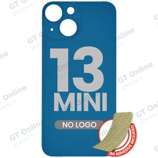 Vitre arrière pour Apple iPhone 13 Mini (No Logo / Large Camera Hole, bleu)