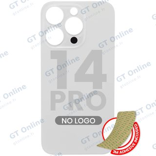 Vitre arrière pour Apple iPhone 14 Pro (No Logo / Large Camera Hole, argent)