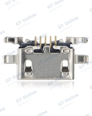 Connecteur de charge à souder — format Micro B, 5 broches, 4 points de fixation (C189)