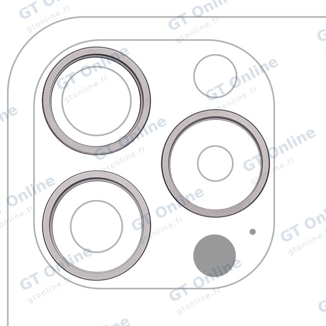 Anneau de contour de caméra arrière pour Apple iPhone 15 Pro Max (lot de 3, White Titanium, lot de 10)