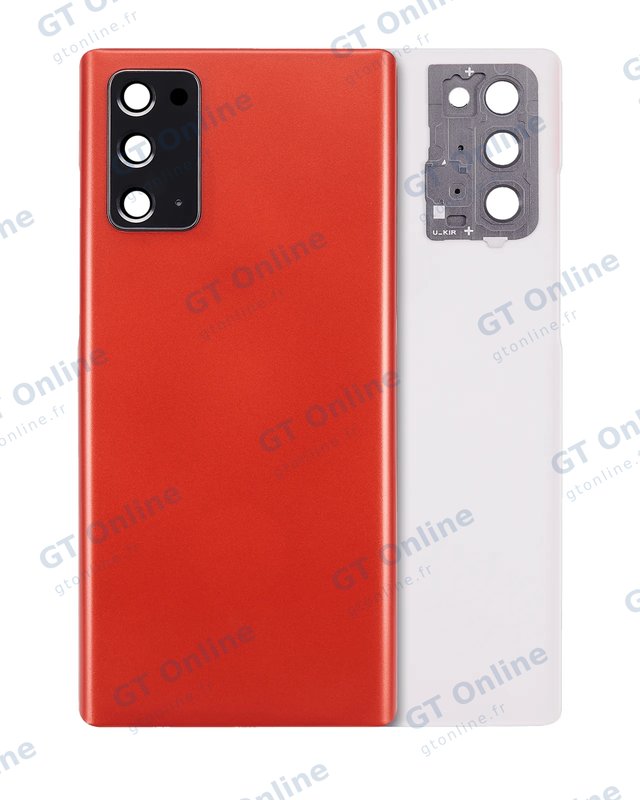 Vitre arrière pour Samsung Galaxy Note 20 5G (sans logo, compatible premium, Mystic Red)