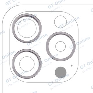Anneau de contour de caméra arrière pour Apple iPhone 15 Pro (lot de 3, titane blanc, lot de 10)