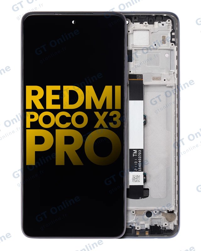 Écran LCD avec châssis pour Xiaomi Redmi Poco X3 / X3 Pro / POCO X3 NFC (reconditionné, noir fantôme)
