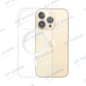 Coque Silicone MagSafe Compatible pour Apple iPhone 14 Pro Max Transparent