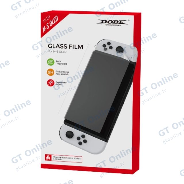 Film verre trempé pour Nintendo Switch OLED avec kit humide/sec DOBE TNS-1156