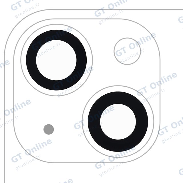 Lentille de caméra arrière avec adhésif pour Apple iPhone 13 / 13 Mini (lot de 2, compatible premium)