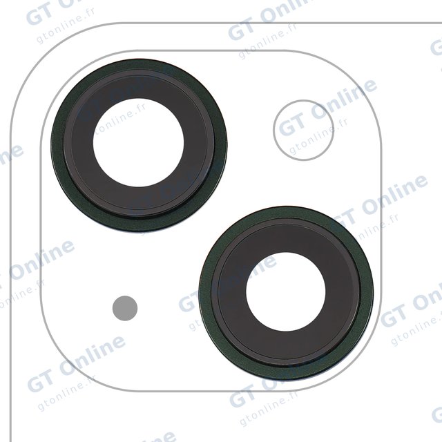 Lentille de caméra arrière avec support et anneau pour Apple iPhone 13 / 13 Mini (Real Sapphire, premium, vert)