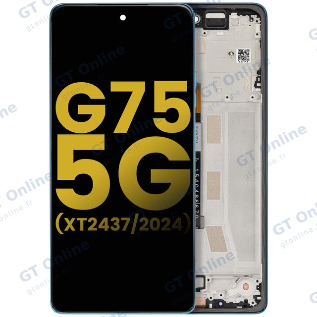 Écran LCD avec châssis pour Motorola Moto G75 5G (XT2437 / 2024) (reconditionné, Aqua Blue)
