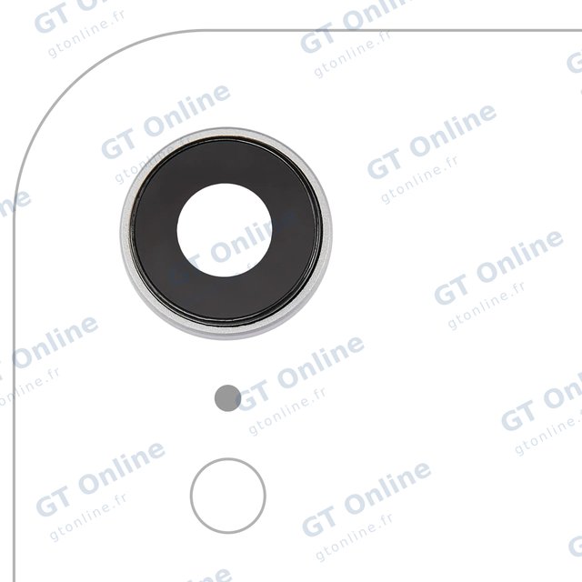 Lentille de caméra arrière avec support et anneau pour Apple iPhone XR (Real Sapphire, premium, blanc, lot de 10)