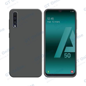 Coque Silicone Compatible pour Samsung Galaxy A30S A307/Galaxy A50 A505/Galaxy A50S A507 (#5) Gris