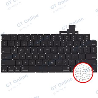 Clavier rétroéclairé avec vis pour Apple MacBook Air 13" (A3240 / début 2025) (anglais US)