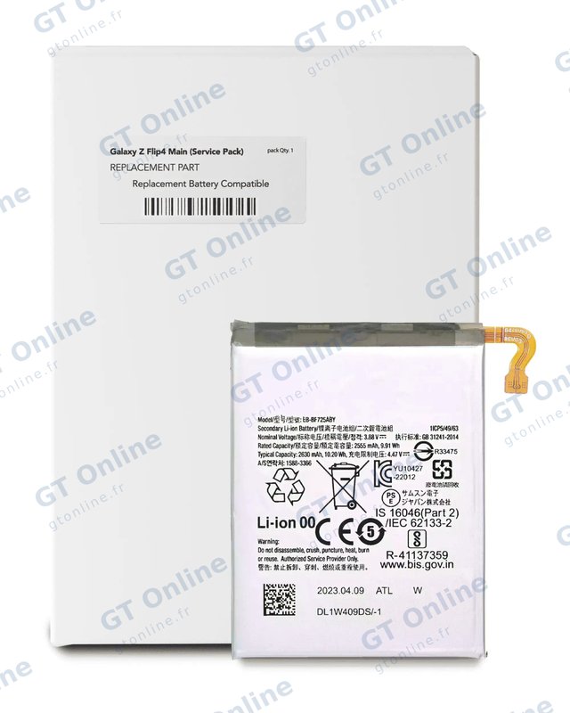 Batterie principale pour Samsung Galaxy Z Flip 4 5G (EB-BF725ABY) (pack service origine)