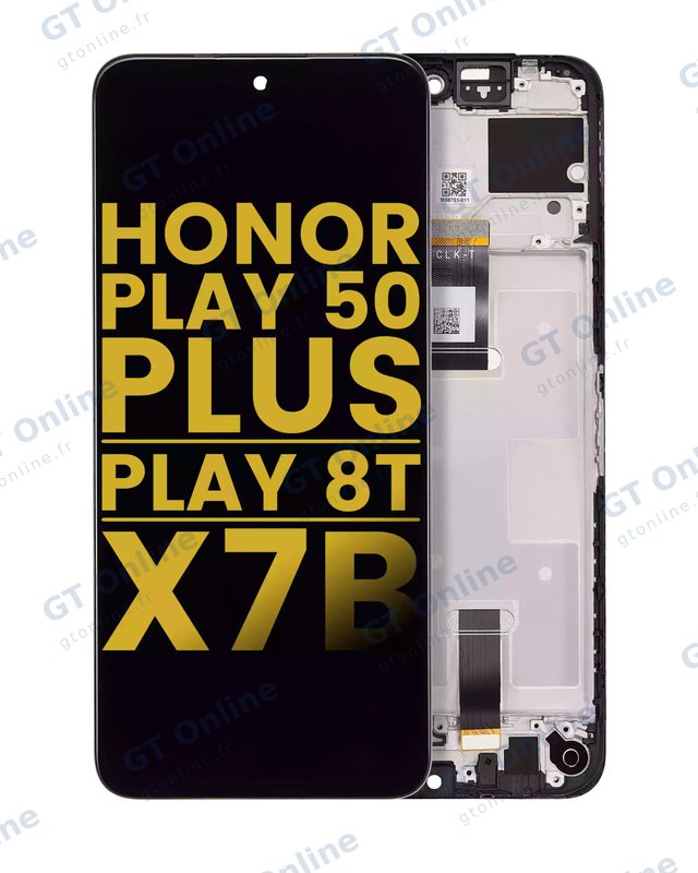 Écran LCD avec châssis pour Honor Play 50 Plus / Play 8T / X7B / 90 Smart (reconditionné, toutes couleurs)