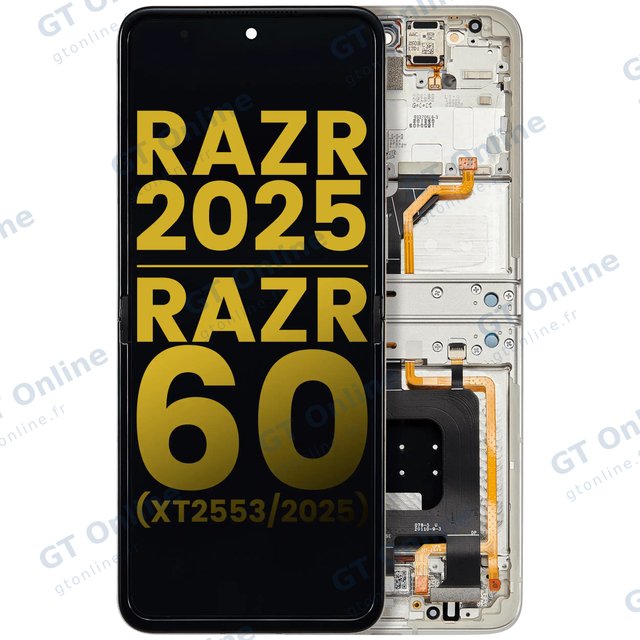Écran OLED avec châssis pour Motorola Razr 2025 / Razr 60 (XT2553 / 2025) (reconditionné, Lightest Sky)