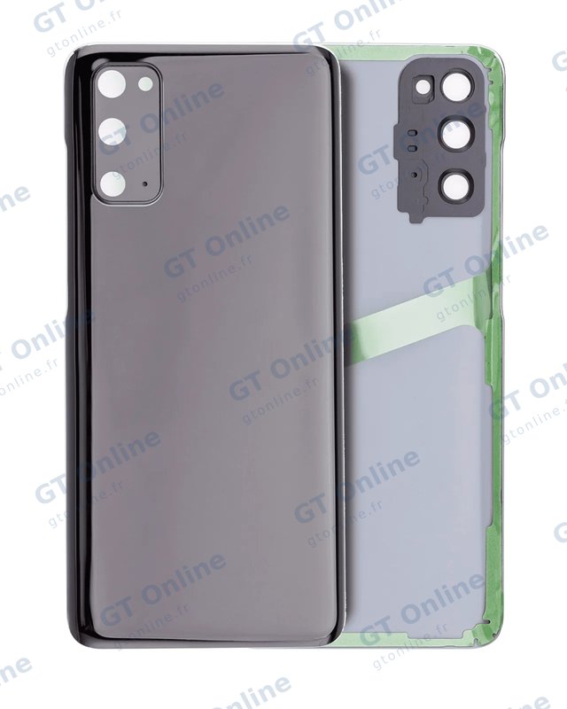Vitre arrière pour Samsung Galaxy S20 5G (sans logo, compatible premium, Cosmic Black)