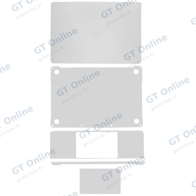 Kit de films de protection 4 en 1 pour MacBook Pro 13" A2251 (2020) (argent)