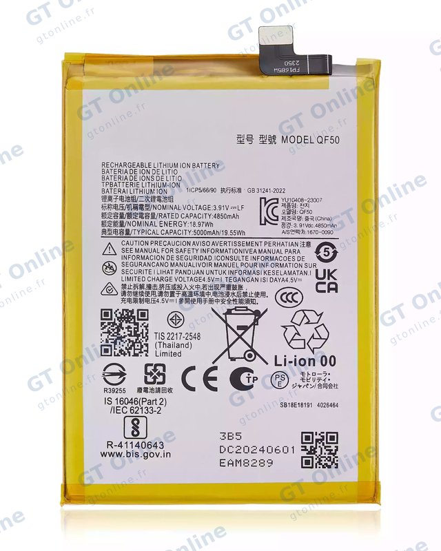 Batterie pour Motorola Moto G 5G (XT2417 / 2024) / G Play (XT2413 / 2024) / G34 (XT2363/ 2023) / G24 (XT2423 / 2024) / G04 / G04s (XT2421 / 2024) / G45 5G (XT2369 / 2024) (QF50)
