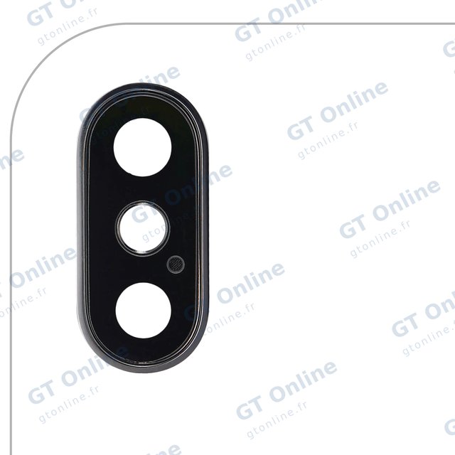 Lentille de caméra arrière avec support et anneau pour Apple iPhone XS / XS Max (argent)