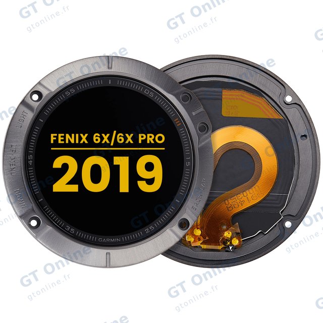 Écran LCD avec châssis pour Garmin Fenix 6X / 6X Pro (2019) (premium, noir)