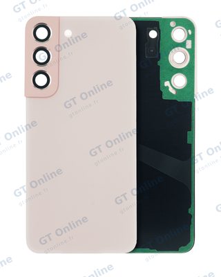 Vitre arrière pour Samsung Galaxy S22 5G (sans logo, compatible premium, Pink Gold)