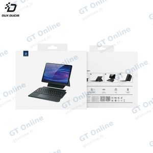 Housse de Protection avec Clavier Rétroéclairé DK Dux Ducis pour Apple iPad 10 AZERTY Noir — vue 2
