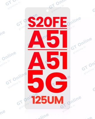 Film OCA pour Samsung Galaxy S20 FE / A51 / A51 5G (lot de 10)