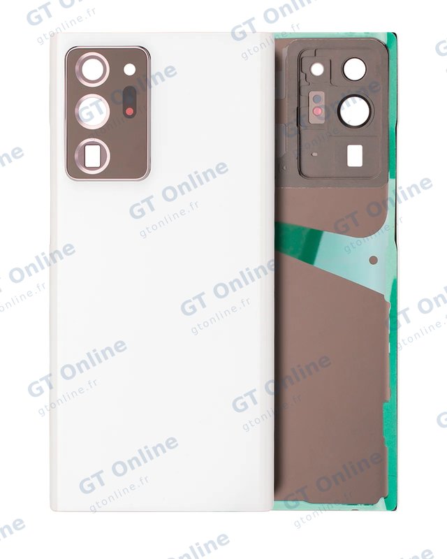 Vitre arrière pour Samsung Galaxy Note 20 Ultra (sans logo, compatible premium, Mystic White)