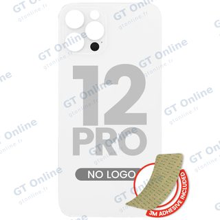Vitre arrière pour Apple iPhone 12 Pro (No Logo / Large Camera Hole, argent)
