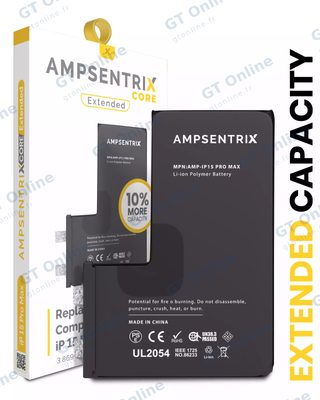 Batterie nue à souder pour Apple iPhone 15 Pro Max (soudure par points requise, AmpSentrix Core Extended)