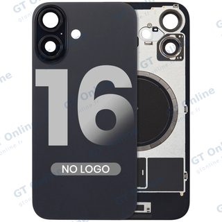 Vitre arrière pour Apple iPhone 16 (sans logo, compatible, noir)