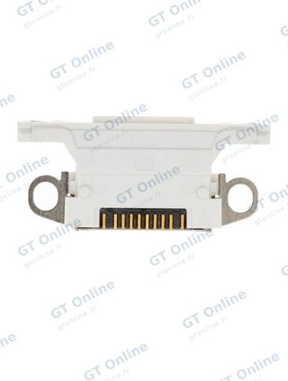 Connecteur de charge nu à souder pour Apple iPhone XR (blanc, lot de 10)