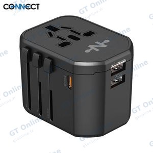 Adaptateur Secteur Universel CONNECT MC-CUN20W 20W 4 en 1 Noir