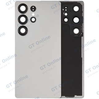 Vitre arrière pour Samsung Galaxy S25 Ultra 5G (sans logo, compatible premium, Titanium White Silver)