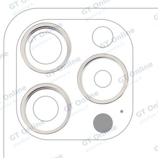 Anneau de contour de caméra arrière pour Apple iPhone 15 Pro Max (titane blanc, lot de 3)