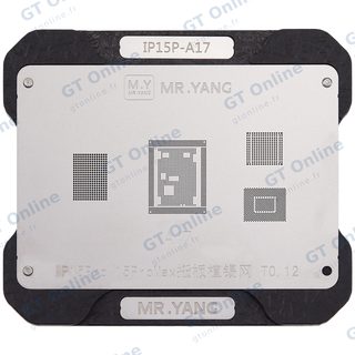 Pochoir de transfert de carte et plateforme de cadre intermédiaire M.Y A17 — iPhone 15 Pro / 15 Pro Max