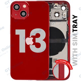 Châssis avec nappe de charge et petits composants pour Apple iPhone 13 (version EU, origine d'occasion — grade A, rouge) — vue 1