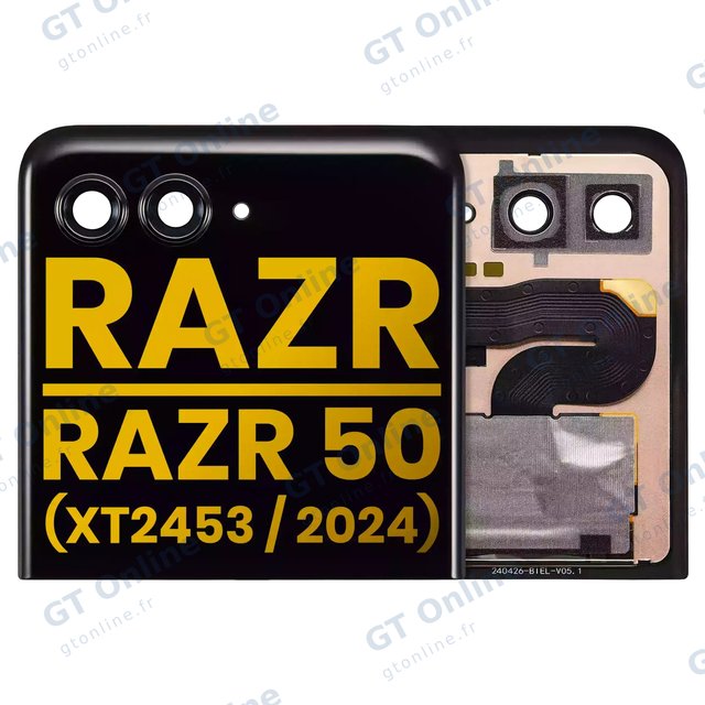 Écran OLED extérieur sans châssis pour Motorola Razr 2024 / Razr 50 (XT2453 / 2024) /Razr 2025 / Razr 60 (XT2553 / 2025)/ Razr 2026 / Razr 70 (XT2657 / 2026) (reconditionné, toutes couleurs)
