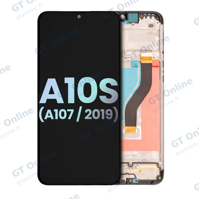 Écran LCD avec châssis pour Samsung Galaxy A10s (A107 / 2019) (pack service origine, toutes couleurs)