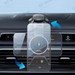 Support Smartphone Chargeur à Induction pour Voiture Yesido C292 15W Noir — vue 2