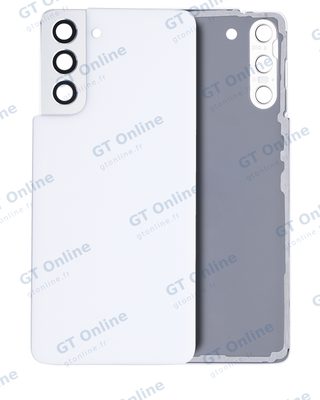 Capot arrière avec lentilles pour Samsung Galaxy S21 5G (pack service origine, Phantom White) — vue 1