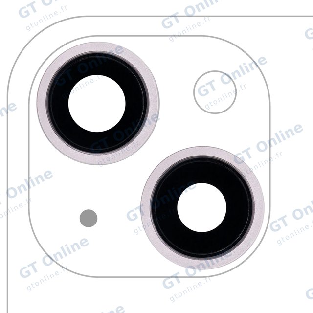 Lentille de caméra arrière avec support et anneau pour Apple iPhone 13 / 13 Mini (lot de 2, Real Sapphire, premium, rose)