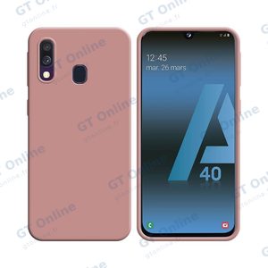 Coque Silicone Compatible pour Samsung Galaxy A40 A405 (#17) Rose