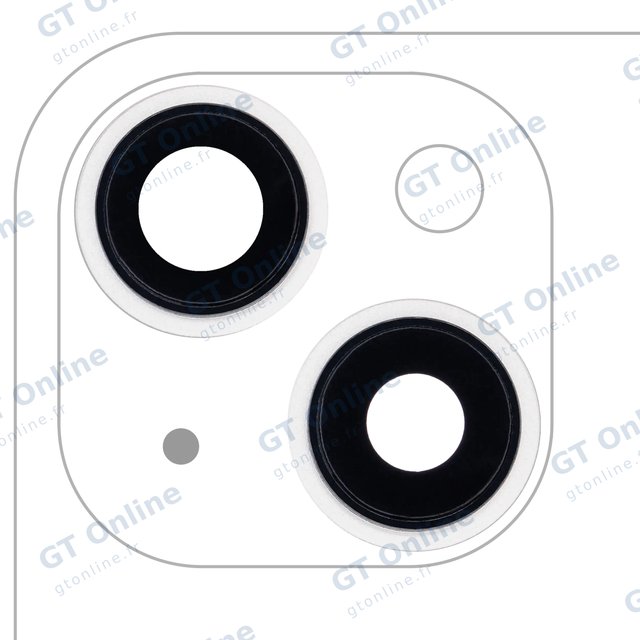Lentille de caméra arrière avec support et anneau pour Apple iPhone 13 / 13 Mini (lot de 2, compatible premium, lumière stellaire)