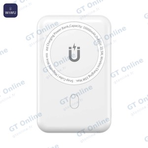 Batterie Externe Power Bank Sans Fil Magnétique Wiwu SC1000 Snap Cube 10000mAh 22.5W (avec Câble USB vers