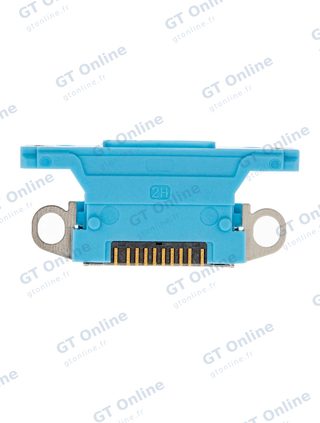 Connecteur de charge nu à souder pour Apple iPhone XR (bleu, lot de 10)