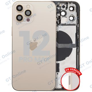 Châssis arrière pour iPhone 12 Pro Max (US, occasion d’origine, grade A, or)