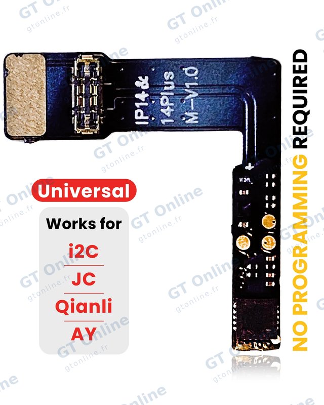 Nappe tag-on de batterie pour Apple iPhone 14 / 14 Plus (AmpSentrix) (With I2C, JCID, Qianli)
