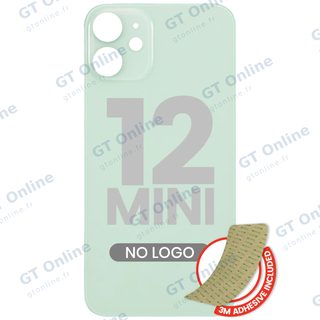 Vitre arrière pour Apple iPhone 12 Mini (No Logo / Large Camera Hole, vert)